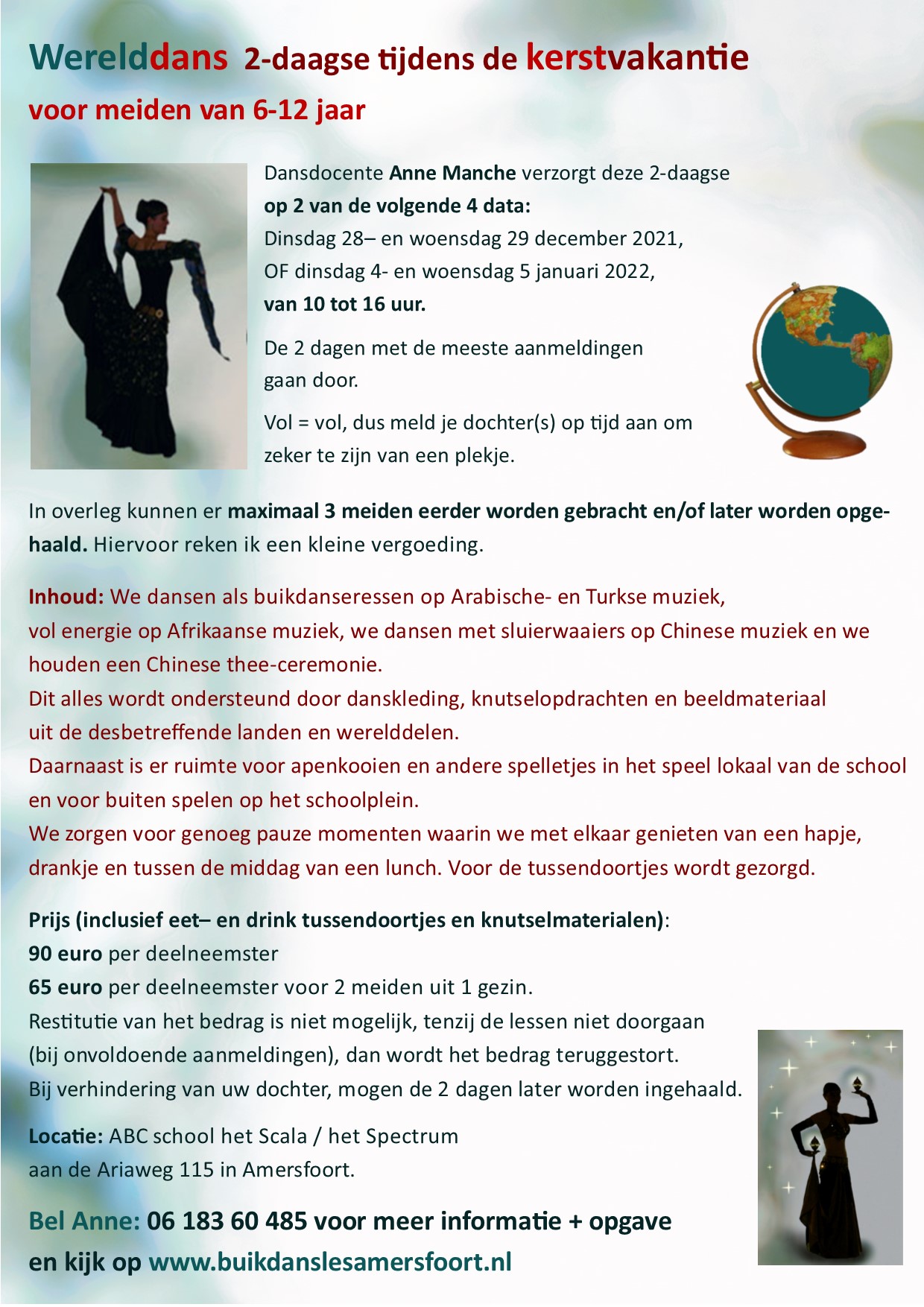 flyer werelddans kerst 2-daagse 2021